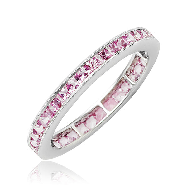 18k White Gold Pink Sapphire Eternity Band