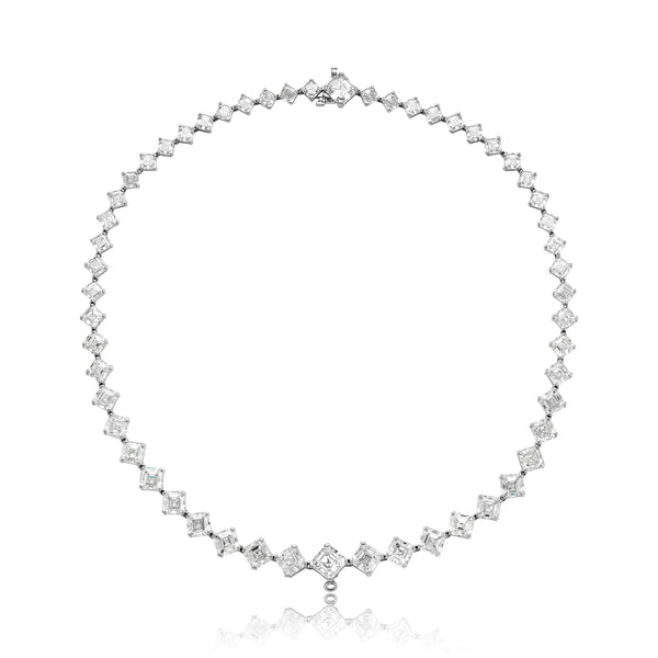 53.22ctw Asscher Diamond Line Necklace in Platinum