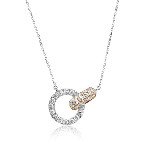 18k Gold Interlocking Diamond Necklace