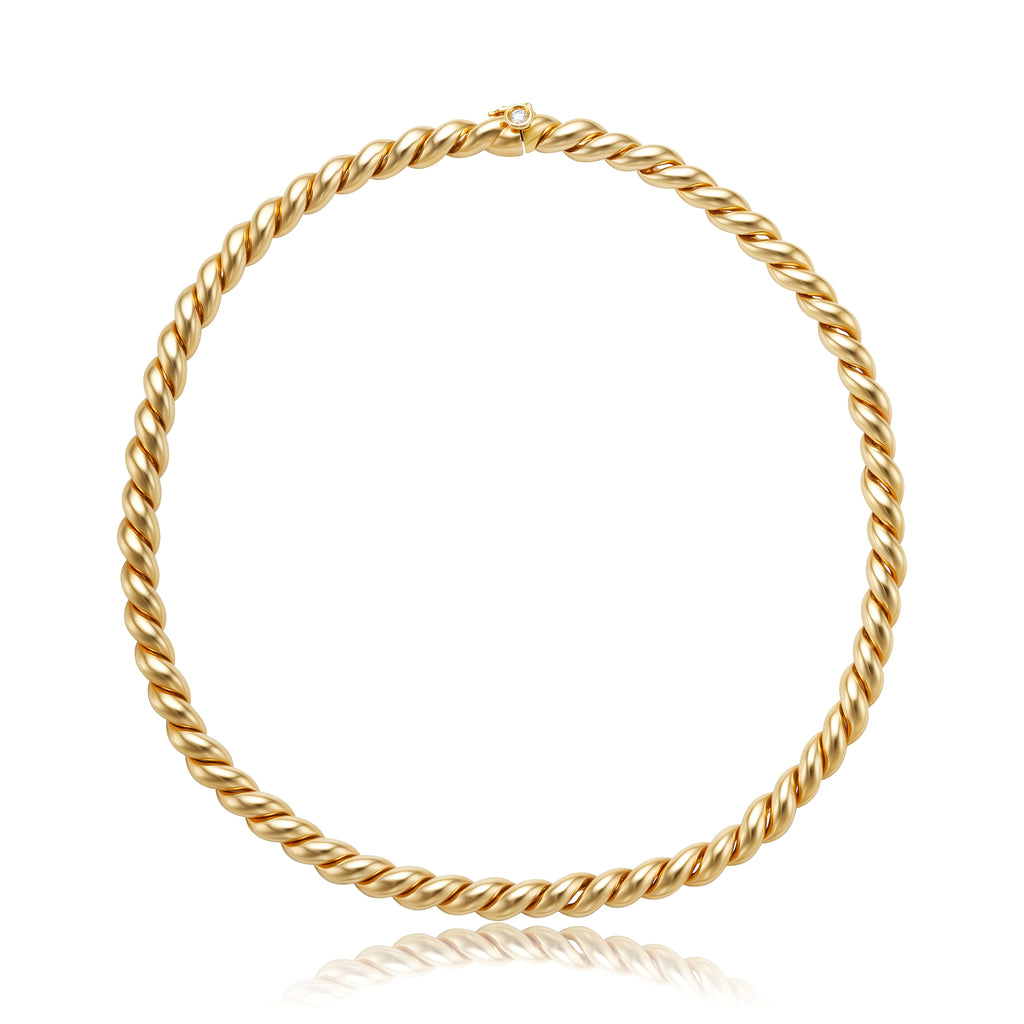 18K Yellow Gold Twist Rope Necklace