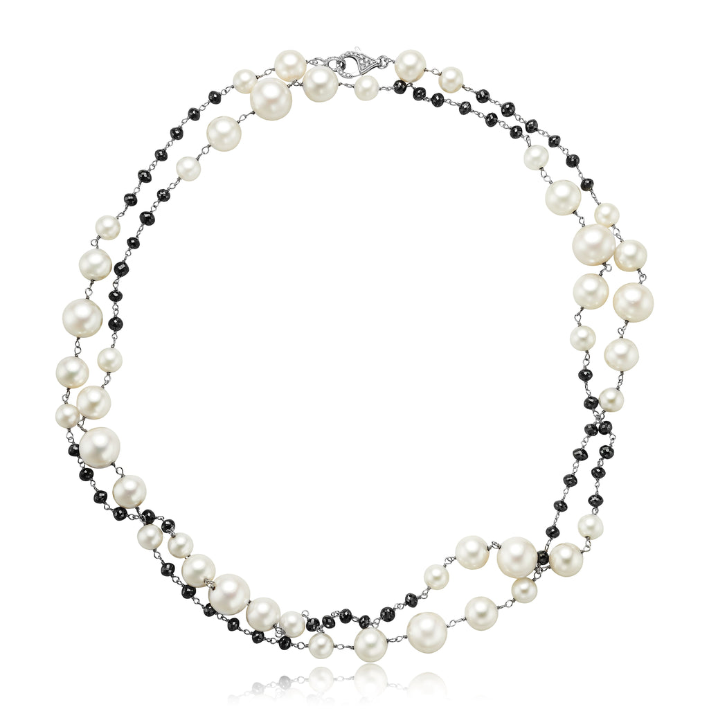 South Sea Pearl Black Diamond Necklace